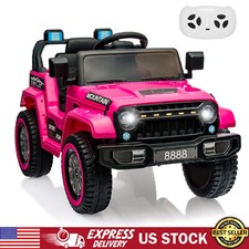 12V Kids Ride on Car 4 Wheeler Electric Car Toy 3 Speeds, LED Lights, Music MP3