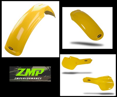 NEW YAMAHA YZ250 YZ490 1983 YELLOW FRONT AND REAR FENDER AND SIDE