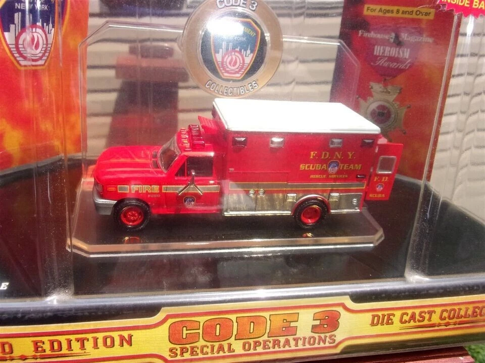 CODE 3 FDNY SCUBA DIVING VAN F-350 FORD 1:64 LIMITED EDITION 12000 J C PENNY - Image 3 of 4