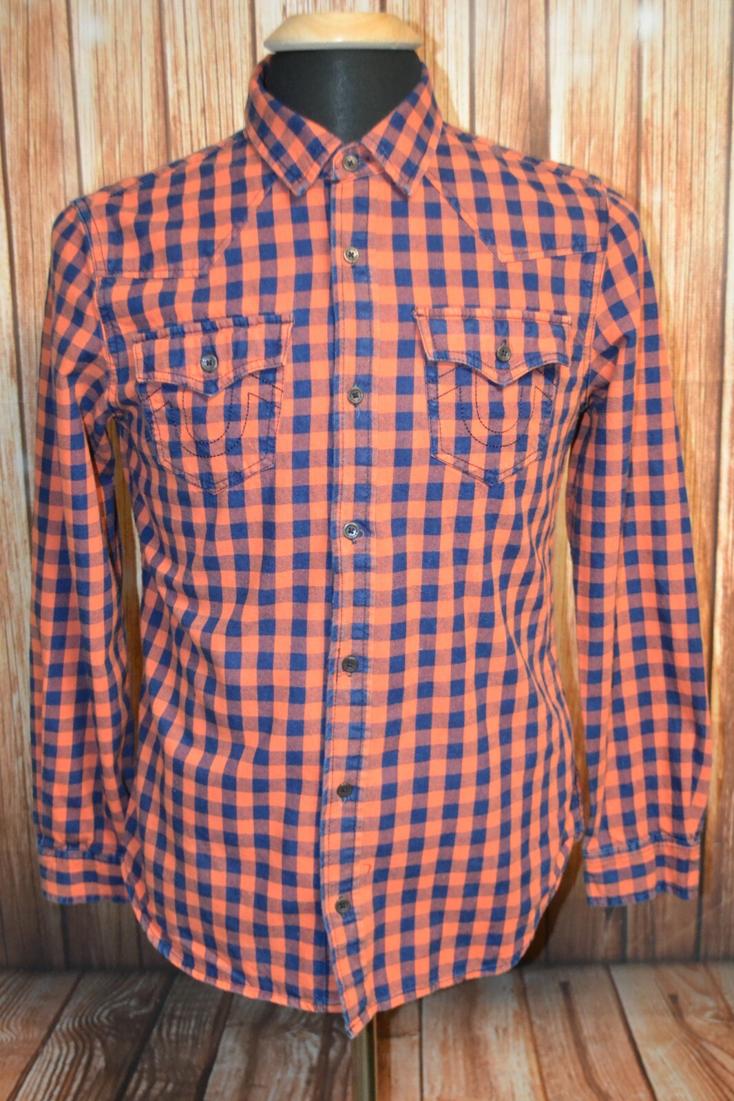 True Religion Boy's Buffalo Woven Western Long Sleeve Shirt Size XL