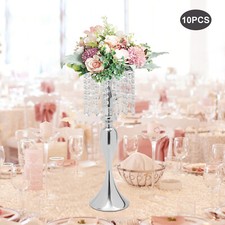 10 Crystal Flower Wedding Flower Vase Stand Table Centerpiece Party Decor 54cm