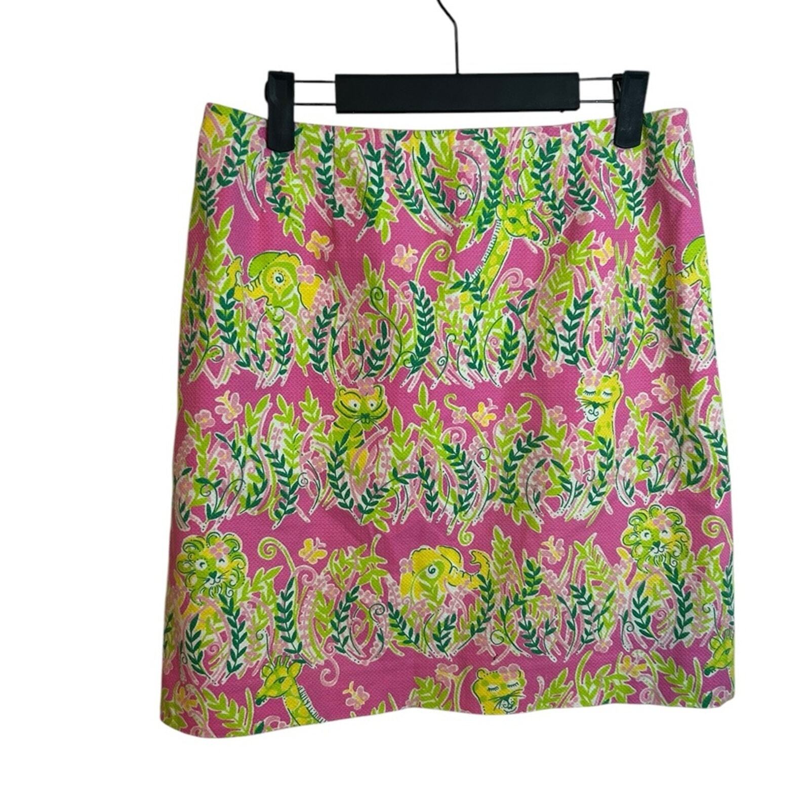 Gonna donna Lilly Pulitzer vintage fila milionaria stampa giungla animalier taglia 8