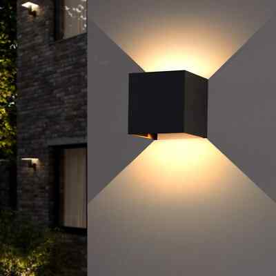 Moderne quadratische Außen LED Wand Leuchte PIR Bewegungsmelder Lampe Außen Garten Veranda