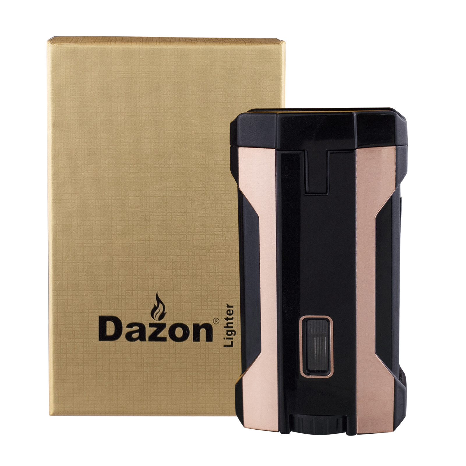 Torch Lighter 4 Jet Flame Butane Cigar Lighter with 2 Cigar Punch Refillable