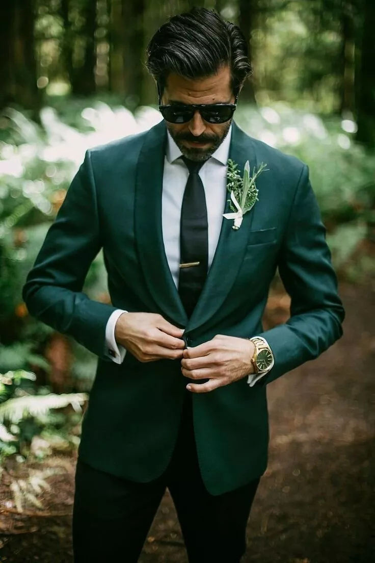 Men’s 2 Piece Suit One Button Solid Custom Made Wedding Grooms Tuxedos Suits
