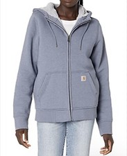 CARHARTT Kids Teens Clarksburg Sherpa Lined Hoodie, Basil Heather, Sz L 12-14