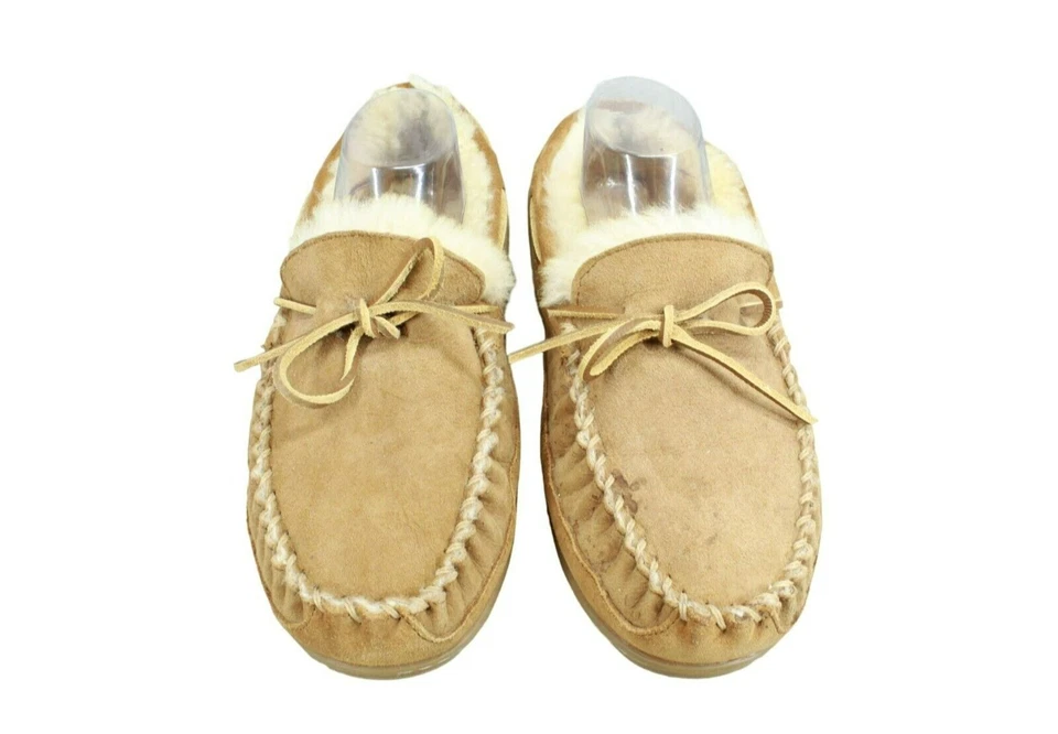 *LL Bean Mujer Marrón Gamuza Wicked Good Shearling Mocasín Zapatillas 12.5 Pulgadas Foto 4 de 4