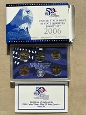 2006 State Quarters Clad Proof Set - NV, NE, CO, ND, SD with OGP and COA