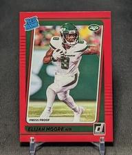 Elijah Moore Rookie RC Red Press Proof 2021 Donruss Card #271 New York Jets