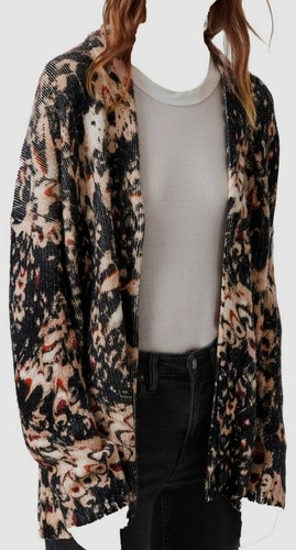 Long-Sleeve Wool Cardigan Sweatshirt M 