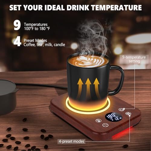 Coffee Mug Warmer, Smart Electric Heated Coffee Cup Warmer for Desk Candle - Picture 3 of 7
