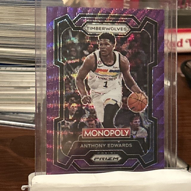 2023-24 Panini Prizm Monopoly Purple Wave Prizm Anthony Edwards #52 Timberwolves