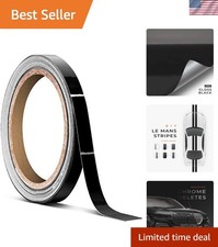 Easy-Apply Black Adhesive Vinyl Tape Roll - 1/4 Inch x 30ft with Liftable Finish