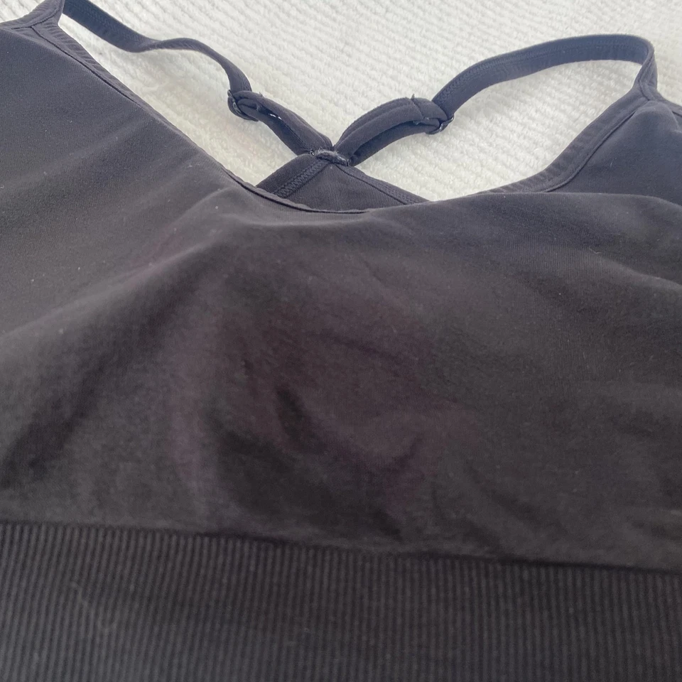 Avia Sports Bra Womens XL Black Seamless V-Neck Removable Pads Adjustable Y-Back - Image 3 of 4