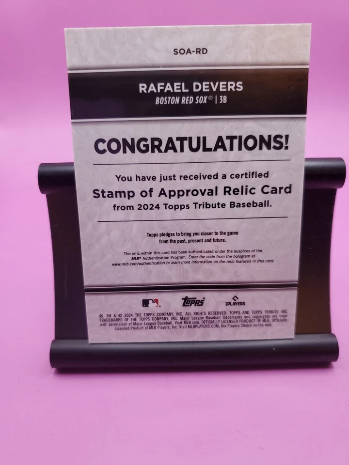 2024 Topps Tribute - Stamp of Approval Relics Rafael Devers #SOA-RD Green /99... - Image 2 of 2