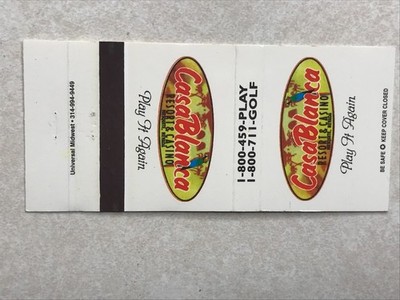 BC229 Matchbook Cover Casablanca Resort Casino Golf Mesquite Nevada NV