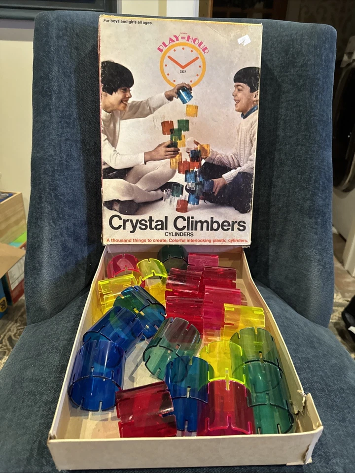 Vintage 1970 Pressman Play Hour Crystal Climbers Cylinders Building Toy #3337 - Image 2 of 4