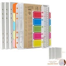 Notizbuch Set, A5, 6-Loch, refill, Papier, Tr...