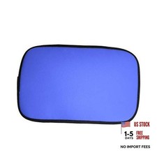 Faux Leather Center Console Armrest Cushion, Luxury Blue Console Cover Plain 