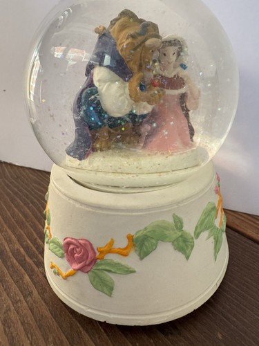 Vintage Schmid Disney Beauty & The Beast Spinning Musical Snow Globe - Picture 4 of 7