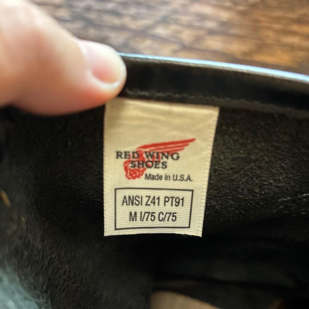 Red Wing 2268 Engineer Biker Boots PT91 Men's ９E Black Leather ANSI Tag image 9