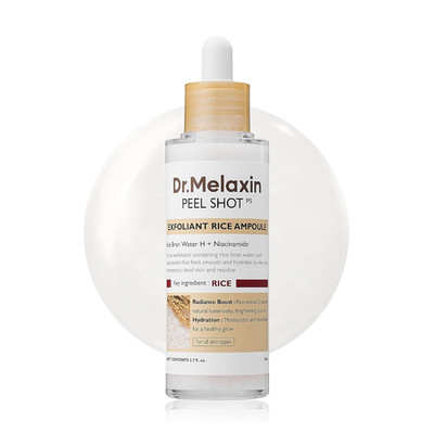 Peel Shot Glow White Rice Peeling Ampoule, Soft Exfoliating Face and Body Scrub 