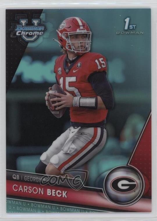 2023 Bowman U Chrome Aqua Refractor 201/299 Carson Beck #44 13c1