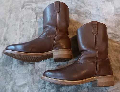 IRON AGE 669 Men's Brown Leather Ropers Steel Toe Work Safety Boot Size 12 W EUC - Picture 8 of 16