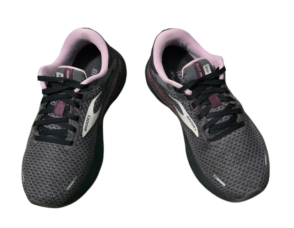 Brooks Adrenaline GTS 22 Shoes Womens Size 8 Wide Gray Pink Running Sneaker - Image 3 of 4