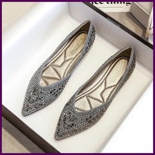 Autumn Women's Ballet Flats New Rhinestones Flat Casual Loafers Female Plus