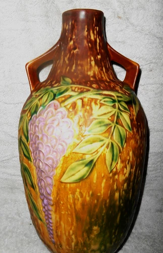 Roseville Golden Wisteria 1933 Arts And Crafts Pottery  641  15"  floor  Vase