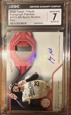 Topps 2026 Tribute Byron Buxton Red Auto Patch /10 #APA-BB CGC 7 Auto 10