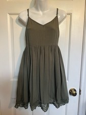 Green Lace Trim Mini Dress Sz Small