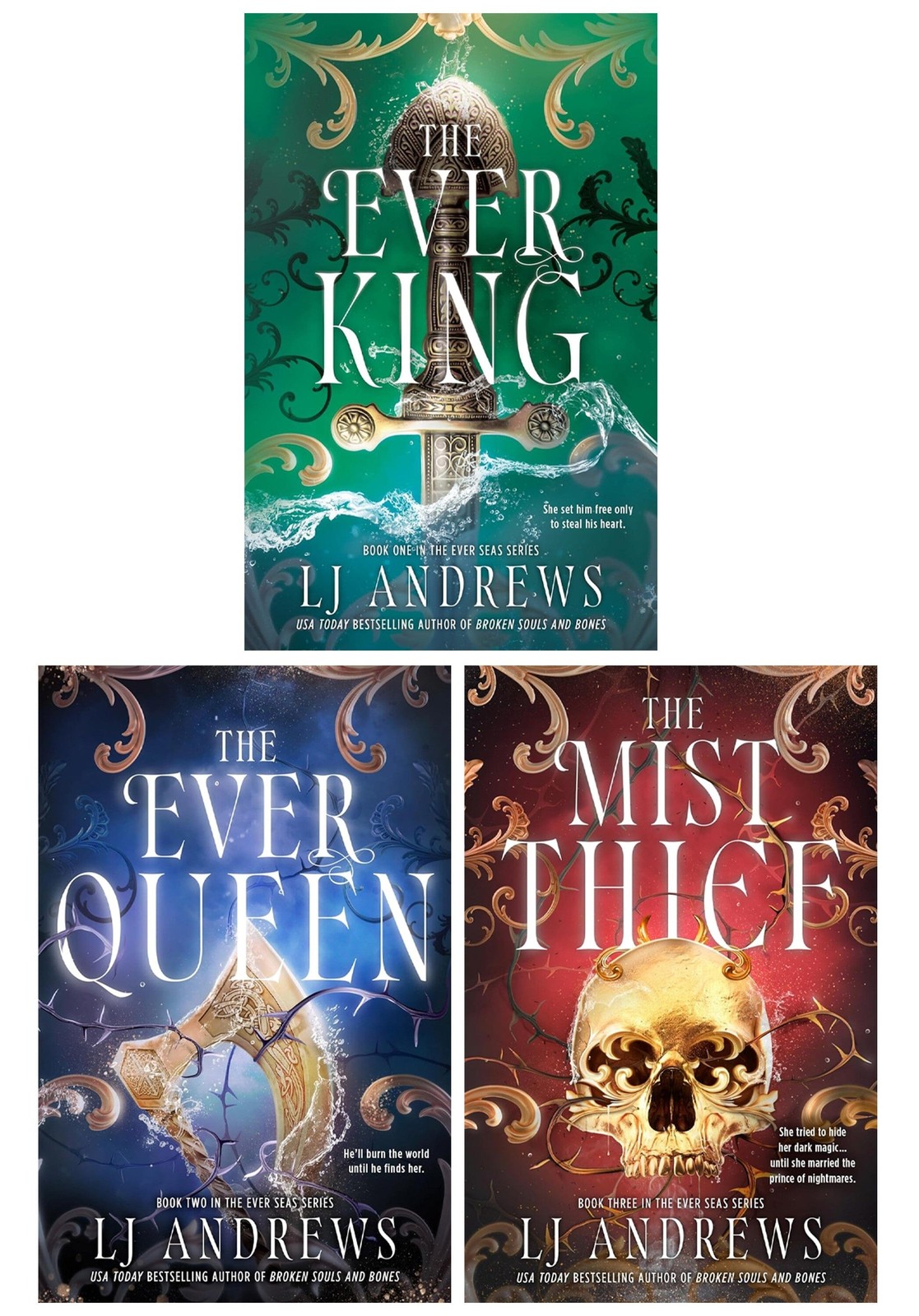 The Ever Seas Series by LJ Andrews 3 Books Collection Set - Fiction - Hardback