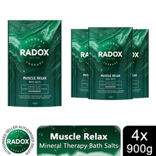 Image of Radox Bath Salts Detoxed or Muscle Relax Bath Therapy, 4 Pack, 900g