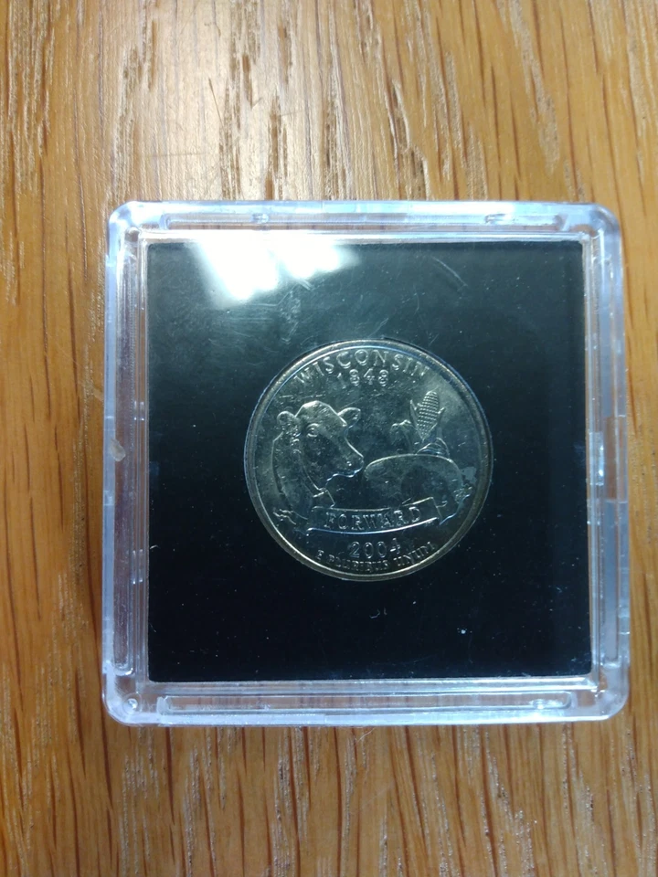 2004-D Wisconsin Quarter *ERROR* Extra Leaf Low. Circulated (1) - Image 2 of 4