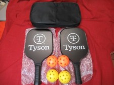 New Pickleball Set with 2 Paddles and 4 Balls with Professional Carrying Case
