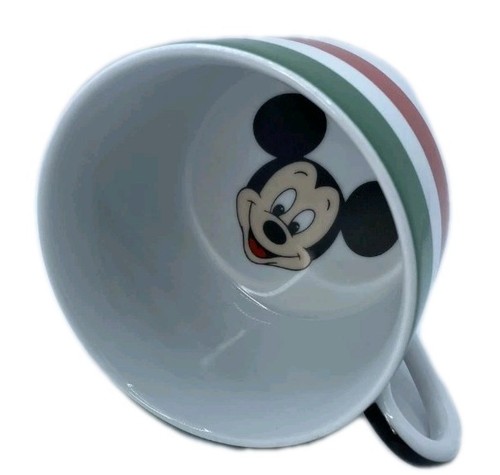 Disney Mickey Mouse "GOURMET MICKEY" Bistro Taza de Café Verde Blanco Rojo Barras 5" - Imagen 5 de 5
