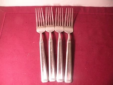 Set Of 4 Dinner Forks Wallace HERITAGE Stainless Glossy Flatware 8 1/4" B