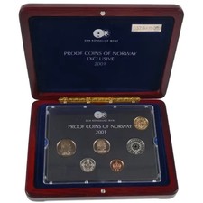 NORWAY 2001 Proof Coins of Norway Exclusive - 5 Coins and a Gold Medal