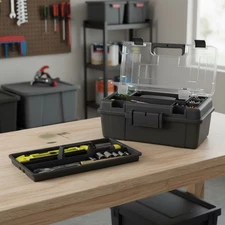 Molding 114-002 Compact Tool Box – 3 Compartments & Heavy-Duty Latches