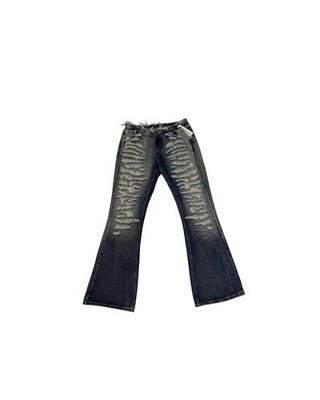 Jaded London Viper Distressed Low Rise Flare Jeans