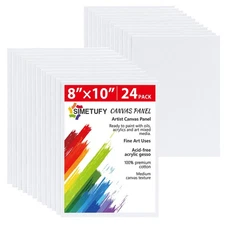 Canvas Boards for Painting 8 x 10 inch, 24 Pack Flat Painting Canvas Panels, ...