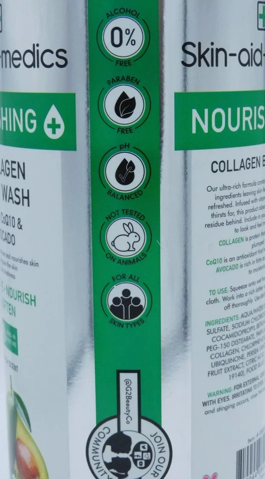 Skin-Aid-Medics ~ Nourishing Collagen Body Wash with Avocado 33 fl oz - Image 4 of 4