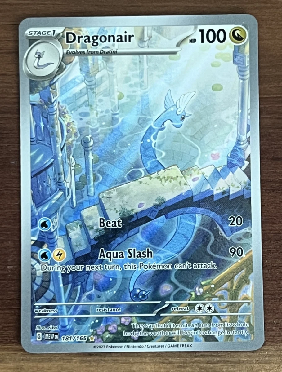 dragonair pokemon card price Dragonite 149/165 - Dratini - 151 - Evolution Set The acceptable range of cards within the Near Mint condition includes both cards with no imperfections and cards with a few slight imperfections What is this dragonair worth