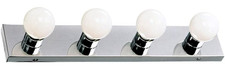 Vanity Light Steel Construction Polished Chrome Dimmable Four 60W Bulb Bathroom