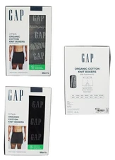 GAP 3-Pack Organic Cotton Knit Boxers w/Functional Fly Men's Underwear NIP