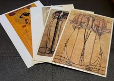 4 Blank taking tea with mackintosh note cards glasgow art