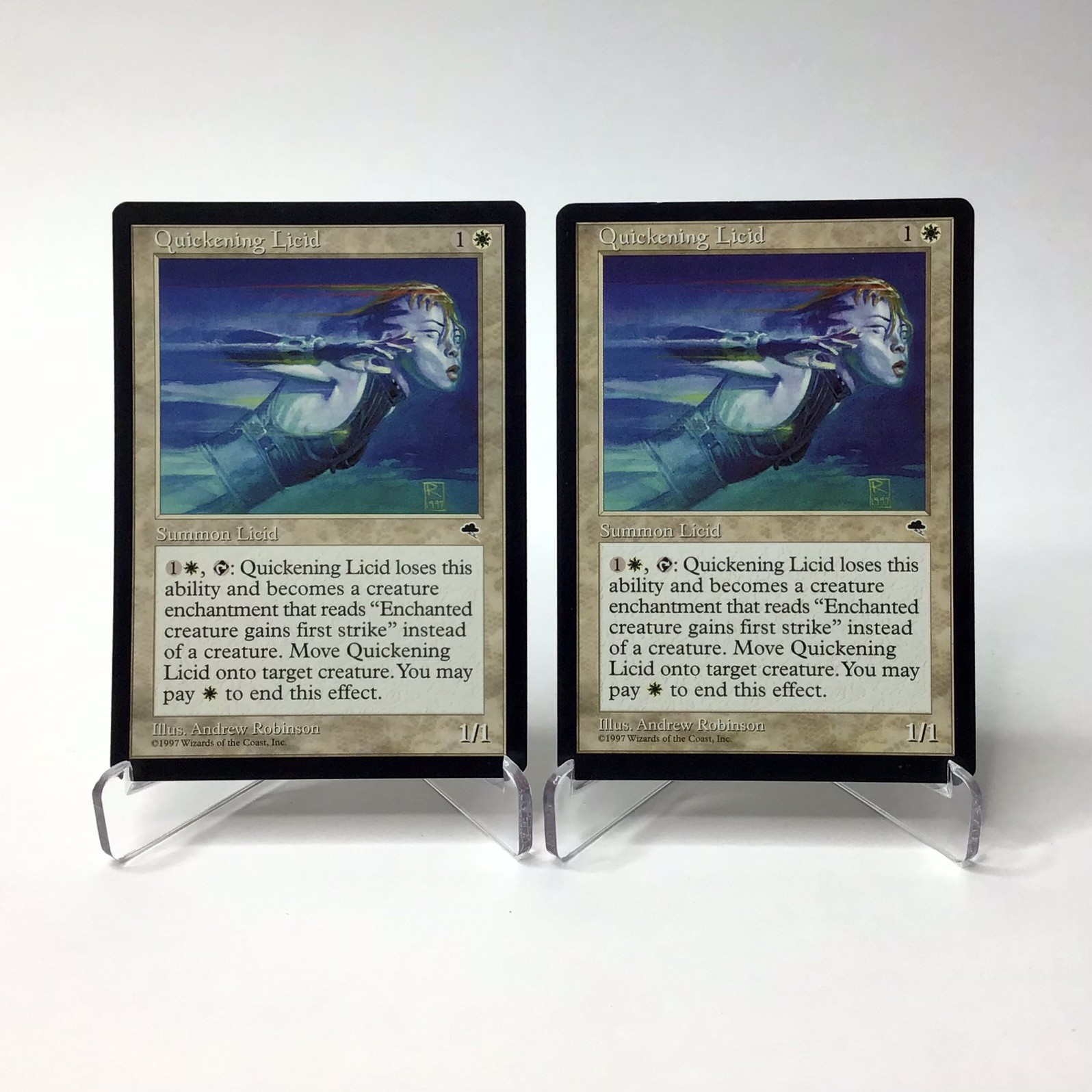 (2) Magic: The Gathering Quickening Licid MTG Tempest Vintage 1997 MP