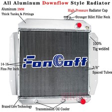 4 Row Aluminum Radiator For 1955-1959 1956 1958 Chevy Pickup Truck 3.8L 5.3L V8